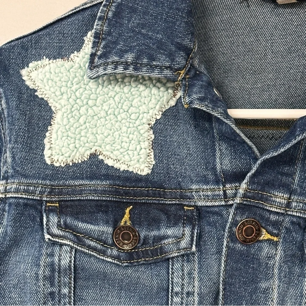 Stars and  a Sleeping Sloth on an Upcycled Denim Jacket  (Denim and Denim 18